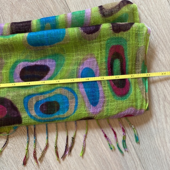 Colorful, lightweight, gauzy scarf. - Picture 3 of 3